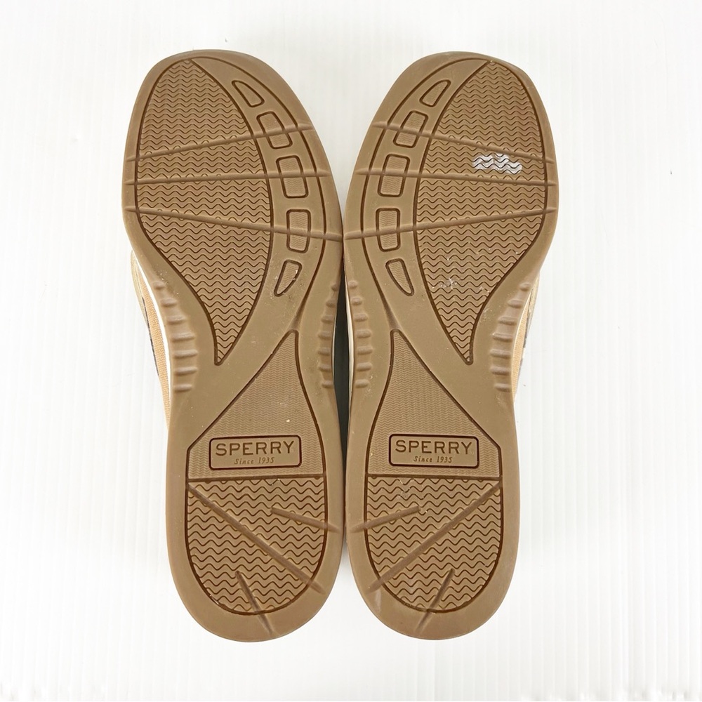 Sperry Top Sider Angelfish Varsity Tan Leather Plaid Boat Shoes - Picture 4 of 6